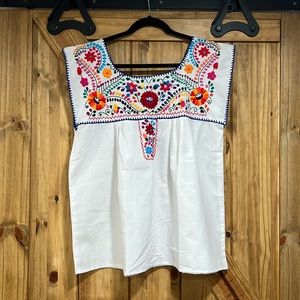 White embroidered shirt